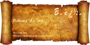 Babay Éva névjegykártya