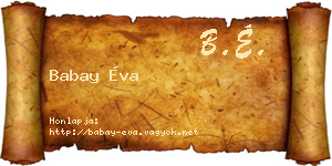 Babay Éva névjegykártya