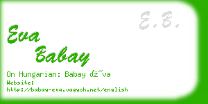 eva babay business card